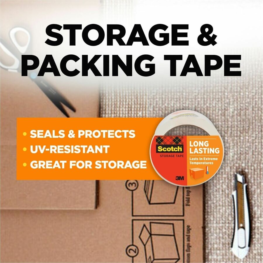 54.60 yd Length x 1.88" Width - Transparent - Weather Resistant, Temperature Resistant - For Packaging, Sealing, Box, Document, Storage - 1 / Pack