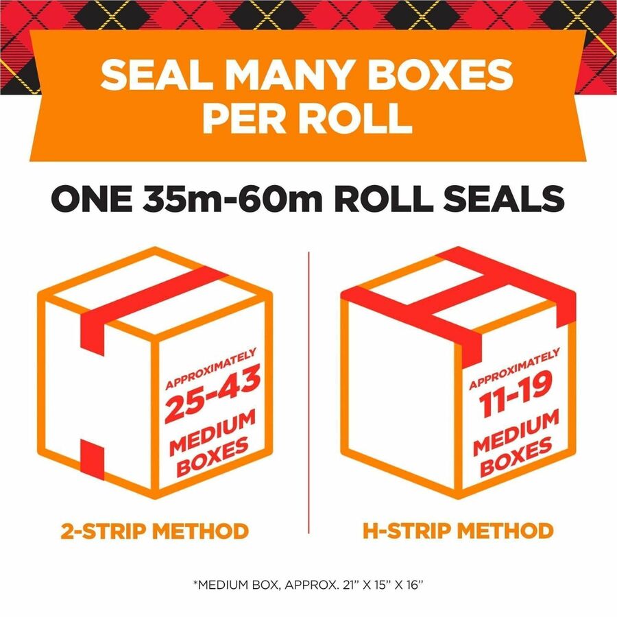 54.60 yd Length x 1.88" Width - Transparent - Weather Resistant, Temperature Resistant - For Packaging, Sealing, Box, Document, Storage - 1 / Pack