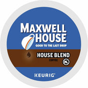 Maxwell House K-Cup House Blend Coffee - Compatible with Keurig K-Cup Brewer - Medium - 24 K-Cup - K-Cup - House Blend, Arabica - 4 / Carton