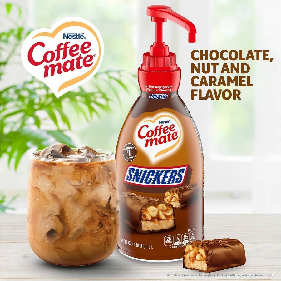 Snickers, Chocolate, Nut, Caramel Flavor - 50.72 fl oz (1.50 L) - 300 Serving - 2 / Carton