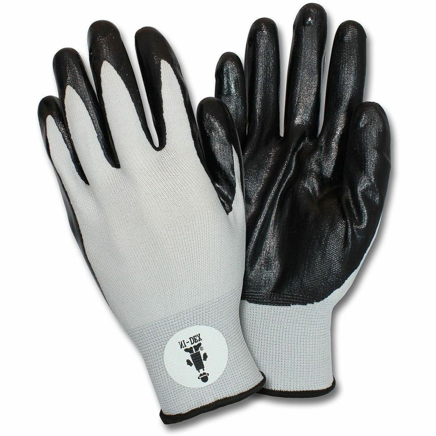 Safety Zone Safety Zone Knit Nitrile-Coated Gloves - Nitrile Coating - Large Size - Nitrile, Nylon - Black/Gray - Durable, Knitted - For Industrial - 1 Dozen