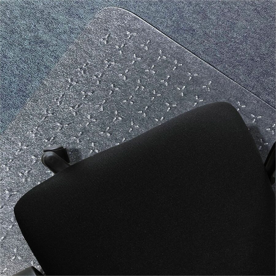 Floortex Cleartex TrYlok Chair Mat - Carpeted Floor, Chair, Indoor, Low Pile - 53" Length x 45" Width - Rectangular - Clear - 1 Each