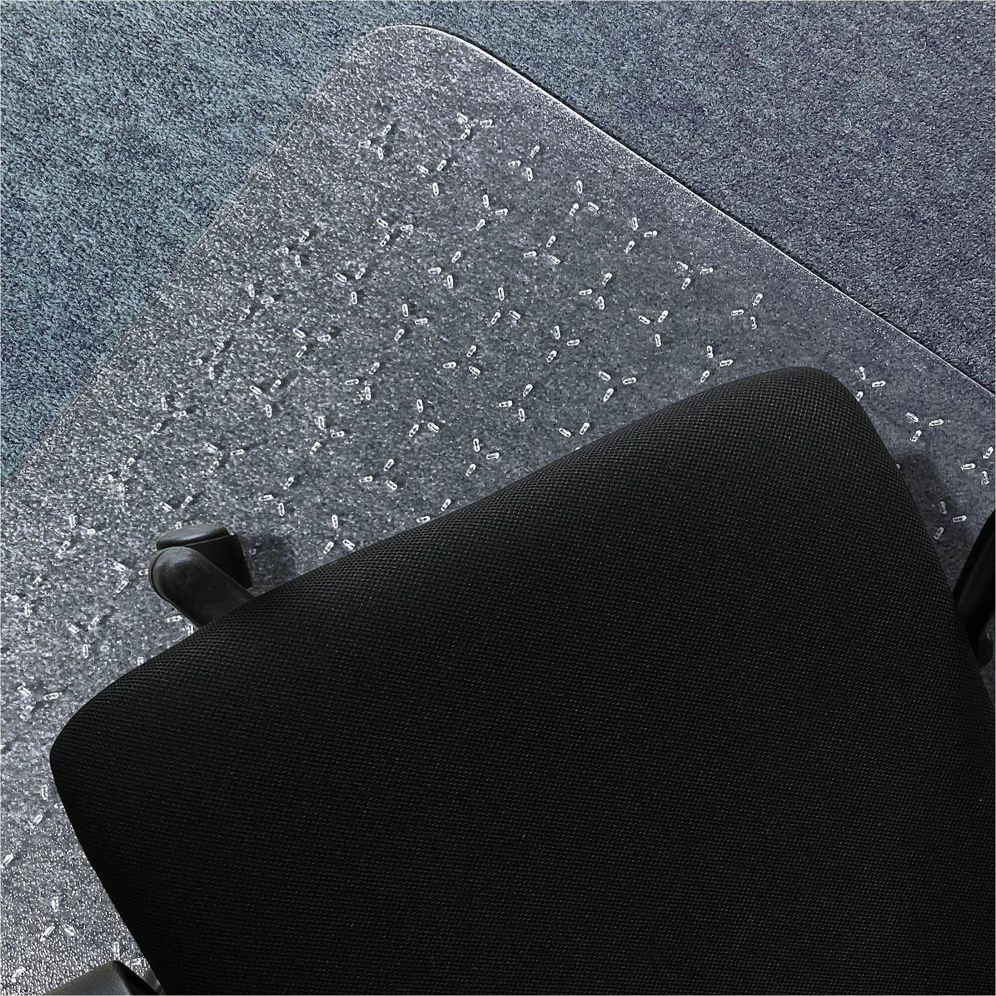 Floortex Cleartex TrYlok Chair Mat - Carpeted Floor, Chair, Indoor, Low Pile - 47" Length x 35" Width - Rectangular - Clear - 1 Each
