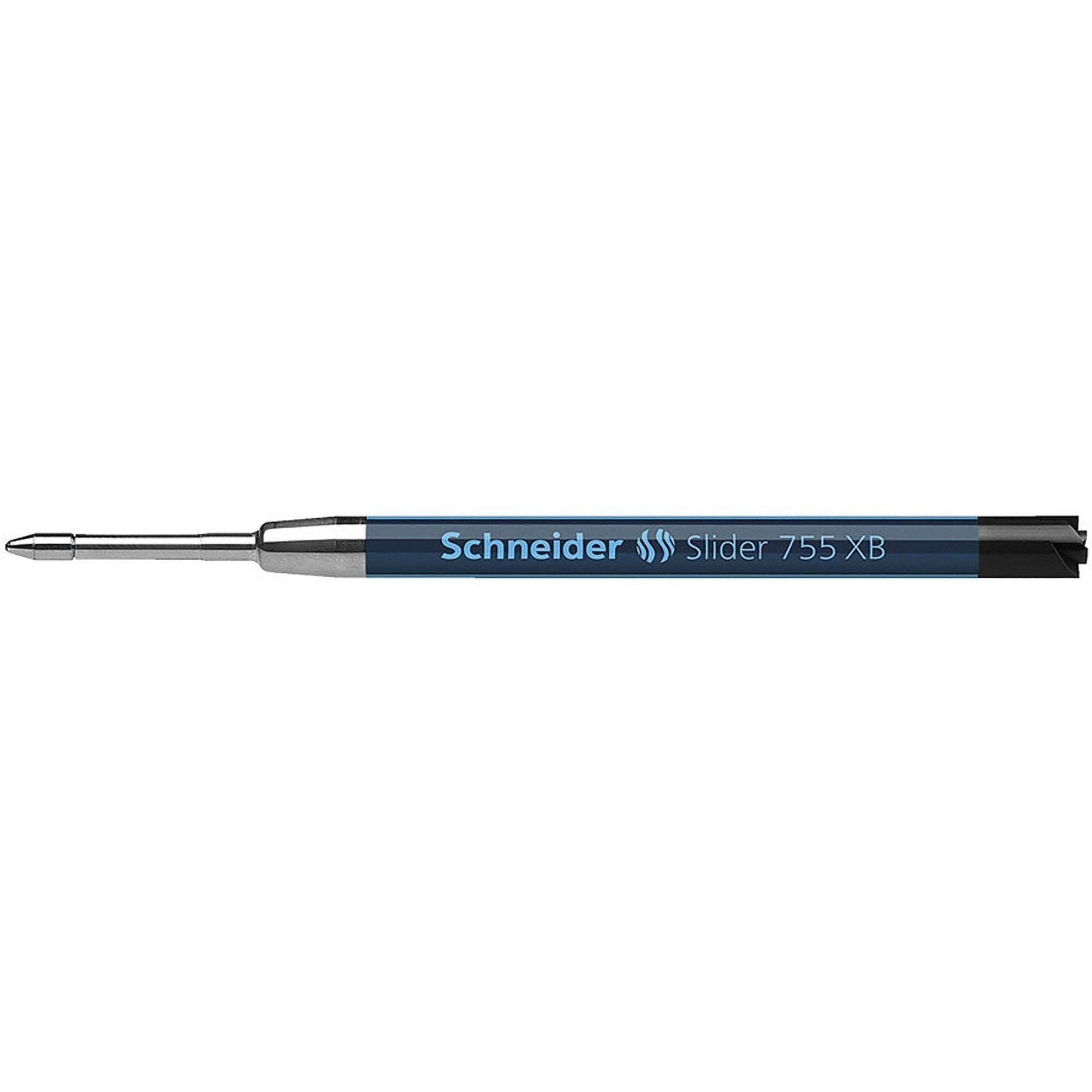 Rediform Schneider Slider 755 XB Pen Refill, 1.40 mm Extra Broad Point, Black Ink, Waterproof, Quick-drying, Smudge Proof, Stainless Steel Tip, Smooth Gliding, 1 Each