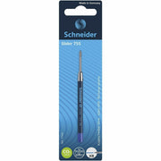 Rediform Schneider Slider 755 XB Pen Refill, 1.40 mm Extra Broad Point, Blue Ink, Waterproof, Quick-Drying, Smudge & Smear Resistant, Stainless Steel Tip, Smooth Gliding Ink, 1 Each