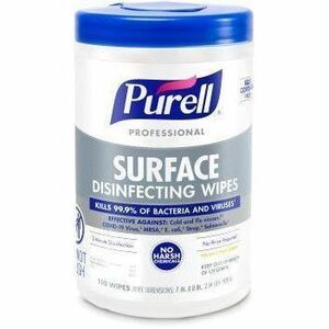 For Hard Surface, Desk - Wipe - Fresh Citrus Scent - 8" Length x 7" Width - Recommended For: Bacteria Remover, Virus Remover - Disinfectant, No-rinse, Durable, Bleach-free, Fume-free - White - 110/Tub - 6 / Carton