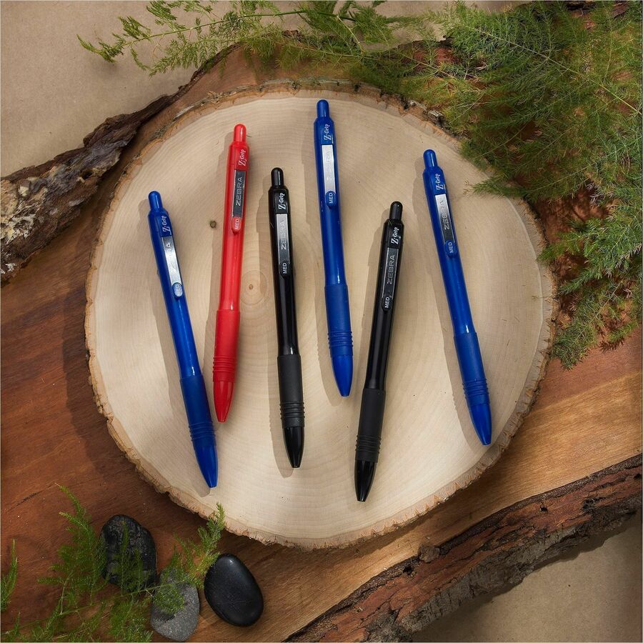 Zebra Pen Z-Grip Retractable Ballpoint Pens - 0.7 mm Fine Pen Point - Retractable - Blue Ink - School, Home, Journaling - 1 Dozen