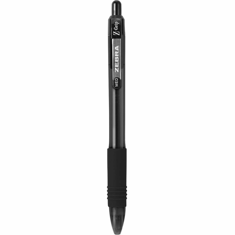 Zebra Pen Z-Grip Retractable Ballpoint Pens - 1 mm, Medium Pen Point - Retractable - Black Ink - School, Home, Journaling - 1 Dozen