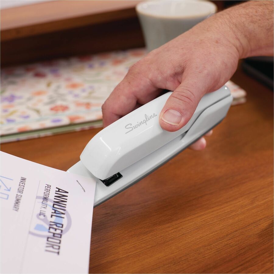 Swingline 747 Business Stapler - Staples Upto 30 Sheet - Arctic White - Die-cast Metal - 1 Each