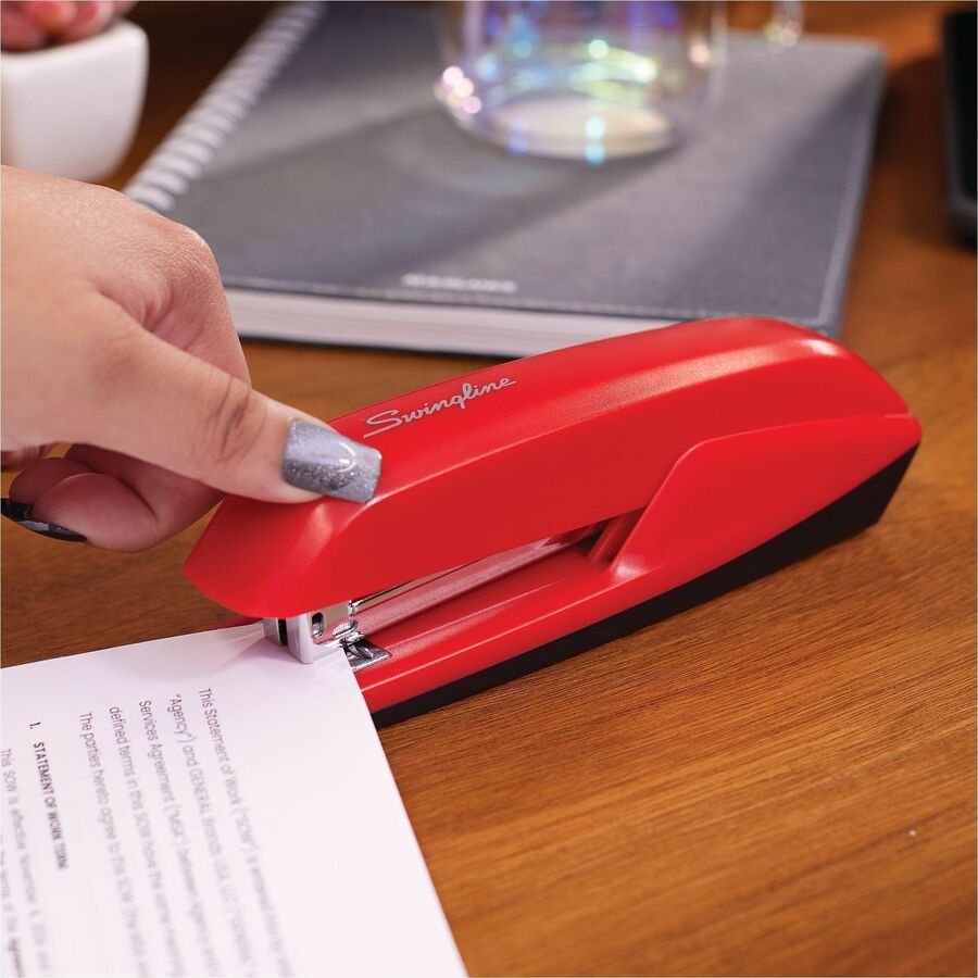 Swingline 545 Standard Desktop Stapler - Staples Upto 20 Sheet - Rio Red - 1 Each