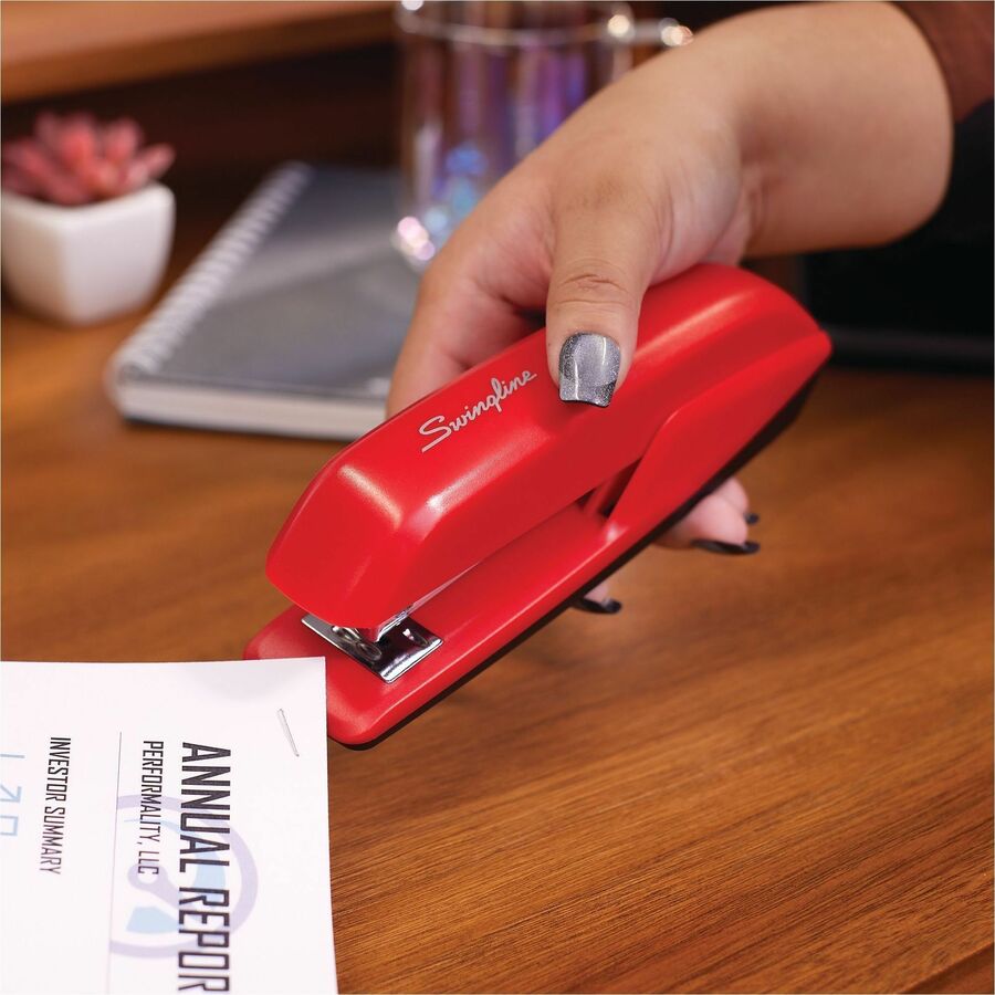 Swingline 545 Standard Desktop Stapler - Staples Upto 20 Sheet - Rio Red - 1 Each