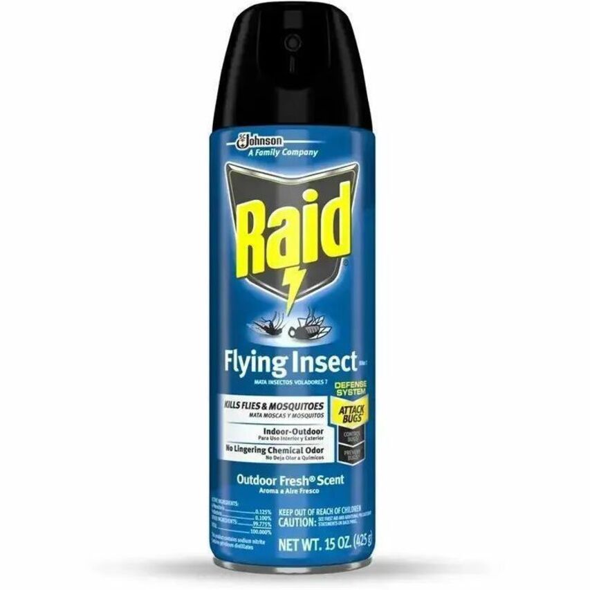 Raid Flying Insect Spray - Spray - Kills Flies, Mosquitoes, Gnats, Hornet, Moths, Fruit Fly, Wasp, Yellow Jacket, Boxelder Bug, Asian Ladybeetle - 15 fl oz - Off White - 12 / Carton