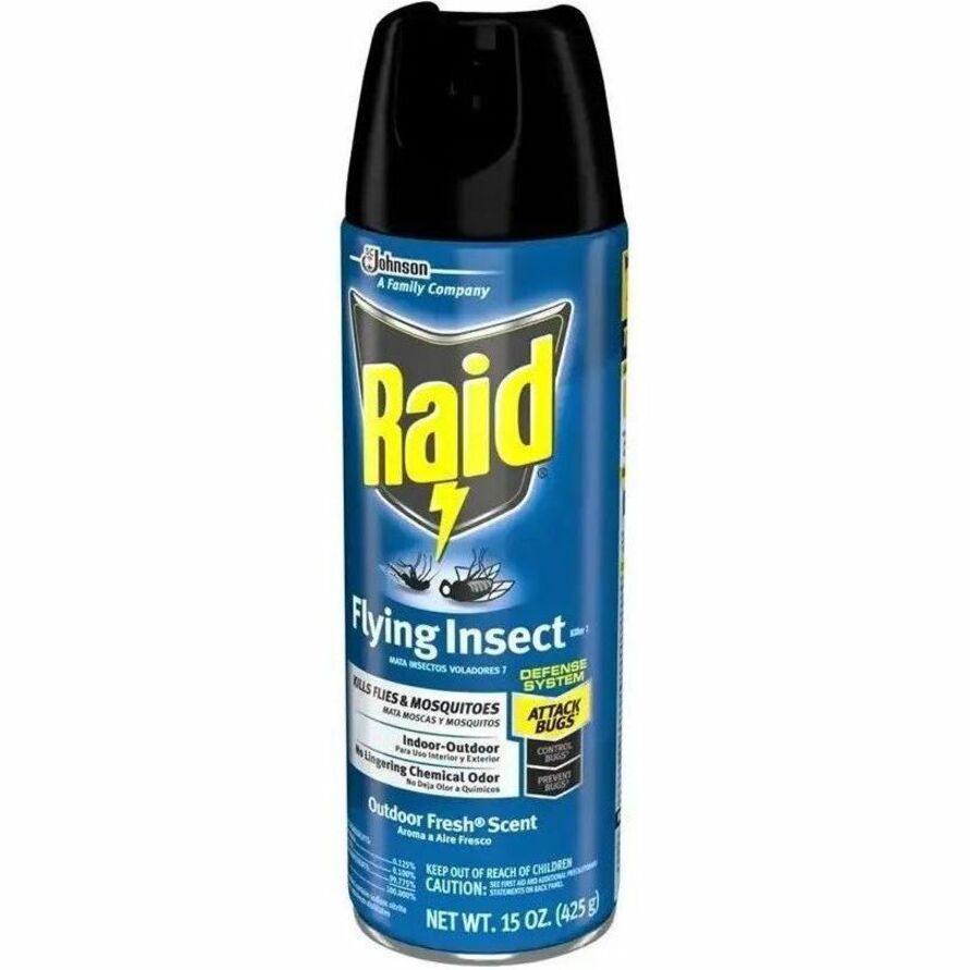 Raid Flying Insect Spray - Spray - Kills Flies, Mosquitoes, Gnats, Hornet, Moths, Fruit Fly, Wasp, Yellow Jacket, Boxelder Bug, Asian Ladybeetle - 15 fl oz - Off White - 12 / Carton