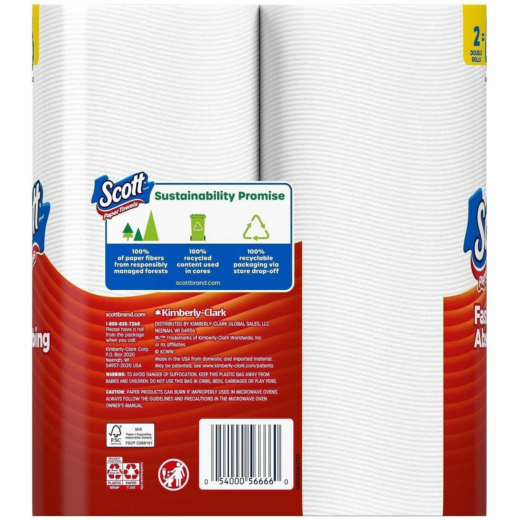 Scott Choose-A-Sheet Paper Towels - 108 Sheets/Roll - White - PaperRoll - 108 Sheets/Roll - 1 Each
