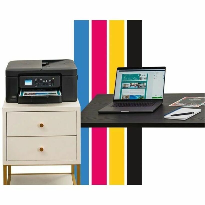 Copier/Printer/Scanner - 16 ppm Mono/9 ppm Color Print - 1200 x 6000 dpi Print - Automatic Duplex Print - Up to 2000 Pages Monthly - ADF, Flatbed Scanner - 1200 x 2400 dpi Optical Scan - Wireless LAN - Apple AirPrint, Brother Mobile Connect, Mopria, Wi-Fi