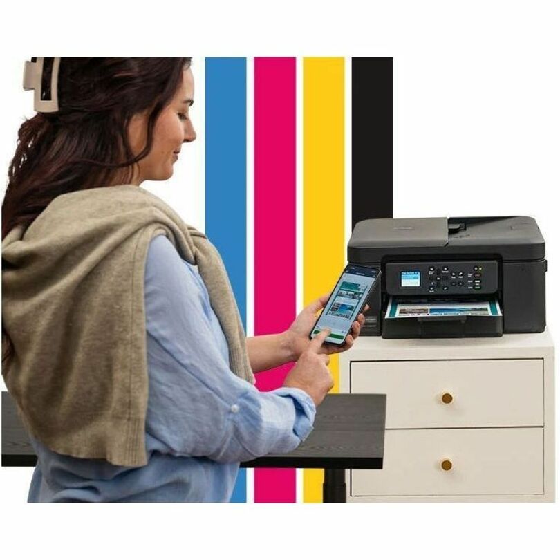 Copier/Printer/Scanner - 16 ppm Mono/9 ppm Color Print - 1200 x 6000 dpi Print - Automatic Duplex Print - Up to 2000 Pages Monthly - ADF, Flatbed Scanner - 1200 x 2400 dpi Optical Scan - Wireless LAN - Apple AirPrint, Brother Mobile Connect, Mopria, Wi-Fi