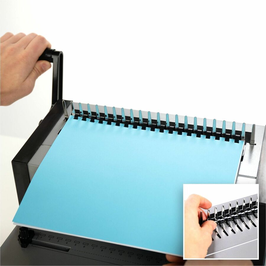 CombBind - 500 Sheet(s) Bind - 25 Punch - 9.9" Height x 15.4" Width x 13.9" Depth - Gray