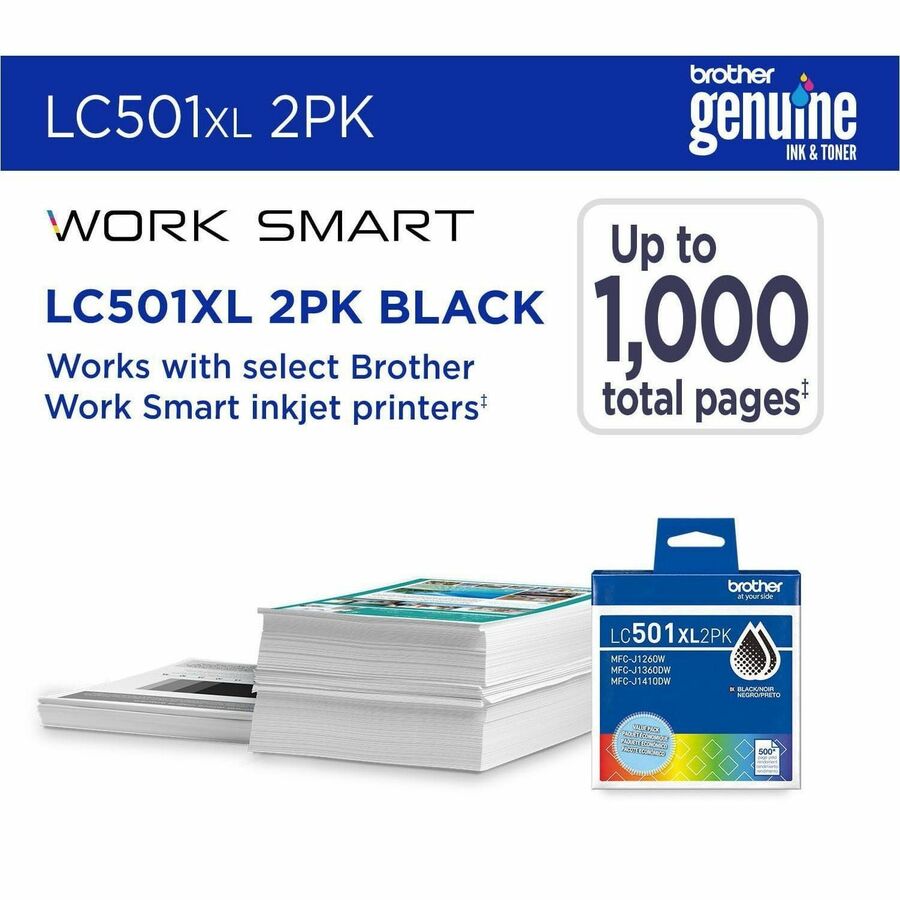 Brother Original High Yield Inkjet Ink Cartridge - Twin-pack - Black - 2 Pack - 1000 Pages