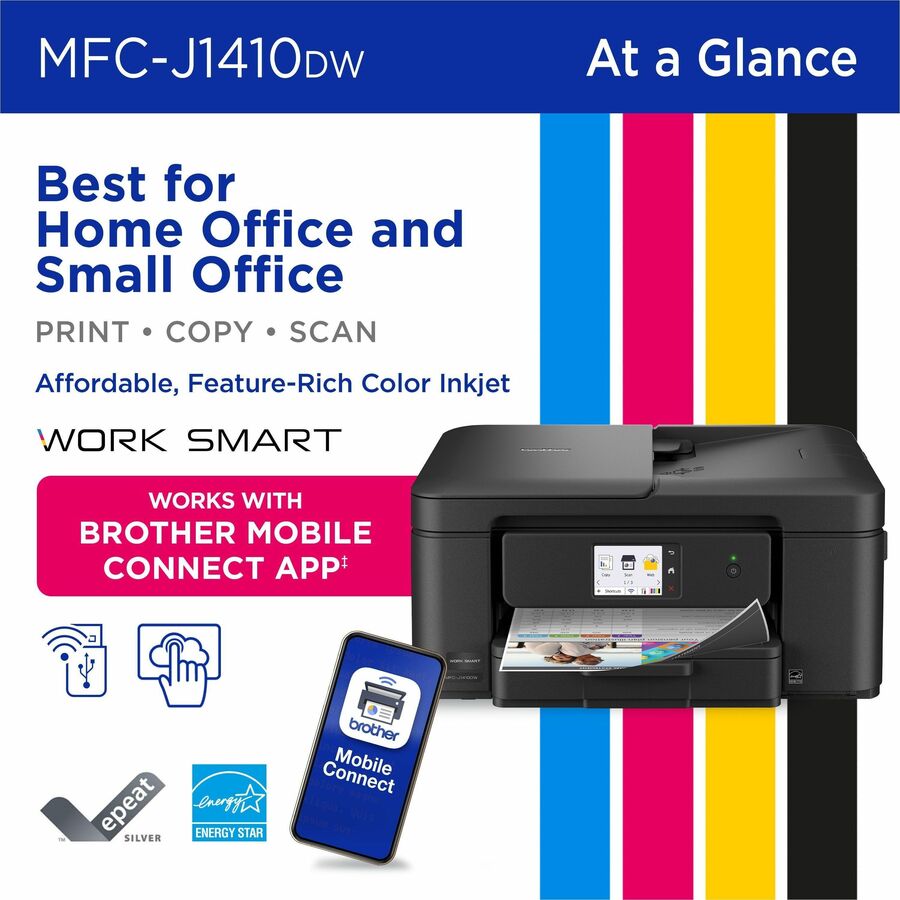 Color Inkjet All-in-One Printer, 16/9 ppm, Auto Duplex, ADF, Wireless & USB