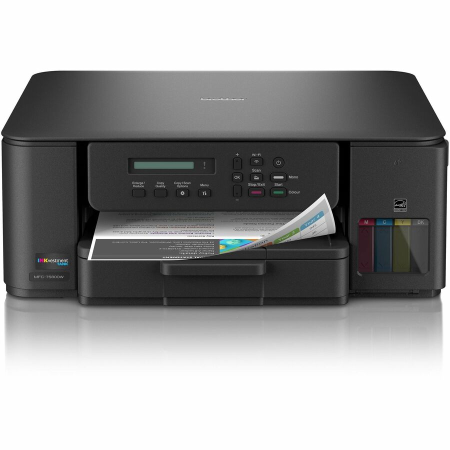 Copier/Printer/Scanner - 16 ppm Mono/9 ppm Color Print - Automatic Duplex Print - Up to 2500 Pages Monthly - Flatbed Scanner - 2400 x 1200 dpi Optical Scan - Wireless LAN - Wi-Fi Direct, Apple AirPrint, Mopria, Brother Mobile Connect - USB - 1 Each