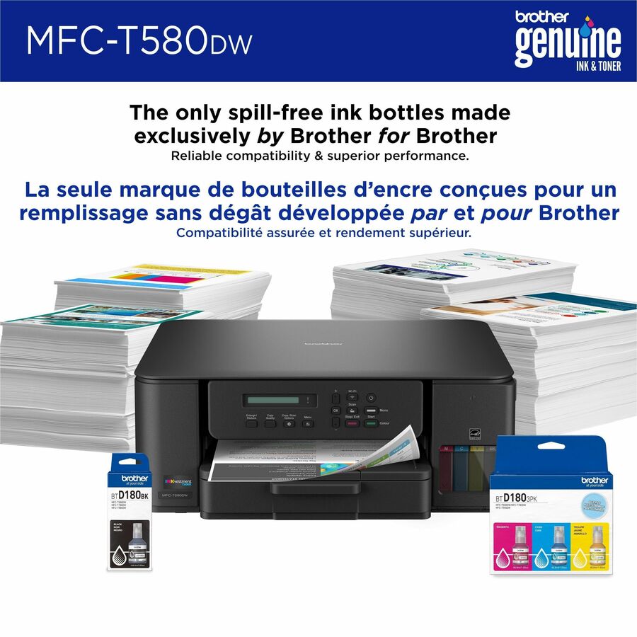 Copier/Printer/Scanner - 16 ppm Mono/9 ppm Color Print - Automatic Duplex Print - Up to 2500 Pages Monthly - Flatbed Scanner - 2400 x 1200 dpi Optical Scan - Wireless LAN - Wi-Fi Direct, Apple AirPrint, Mopria, Brother Mobile Connect - USB - 1 Each