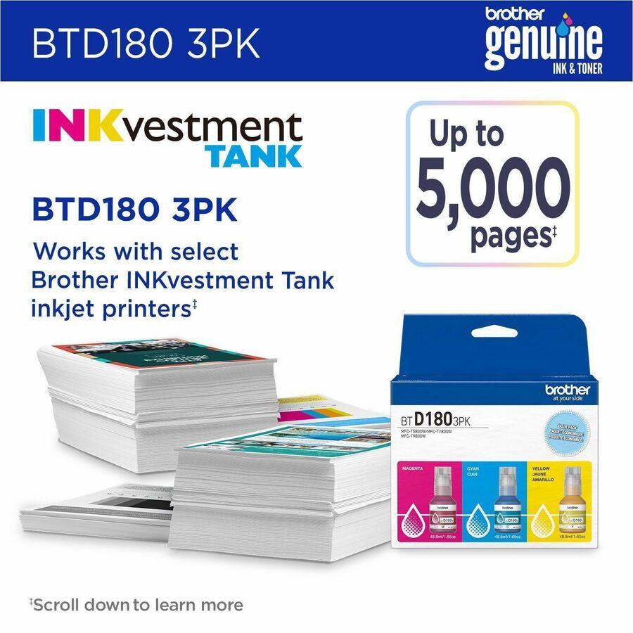 Inkjet - Cyan, Magenta, Yellow - 5000 Pages - High Yield - 1 Each