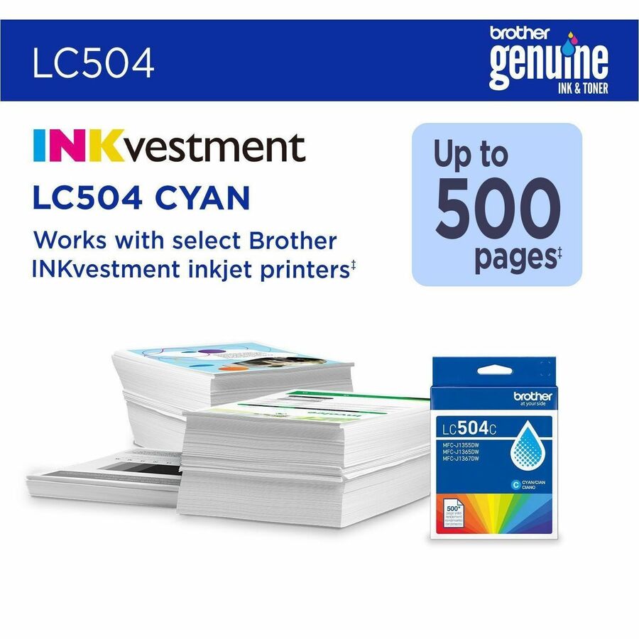 Brother Original Standard Yield Inkjet Ink Cartridge - Cyan - 1 Each - 500 pages