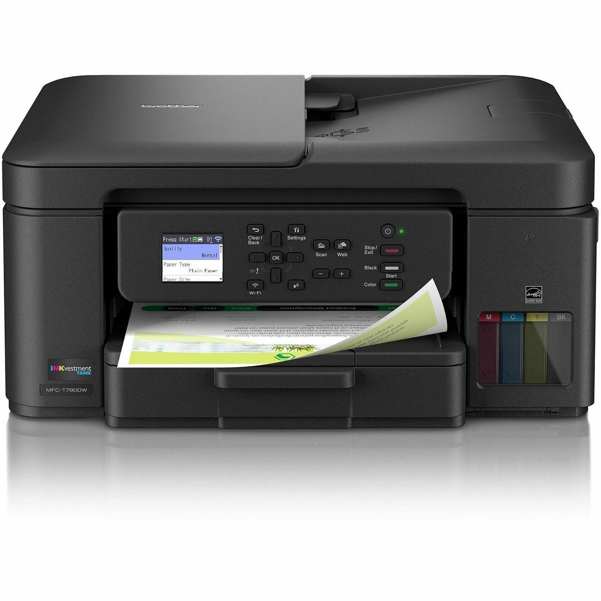 Wireless Color All-in-One Printer, 16/15.5 ppm, Auto Duplex, Flatbed & ADF