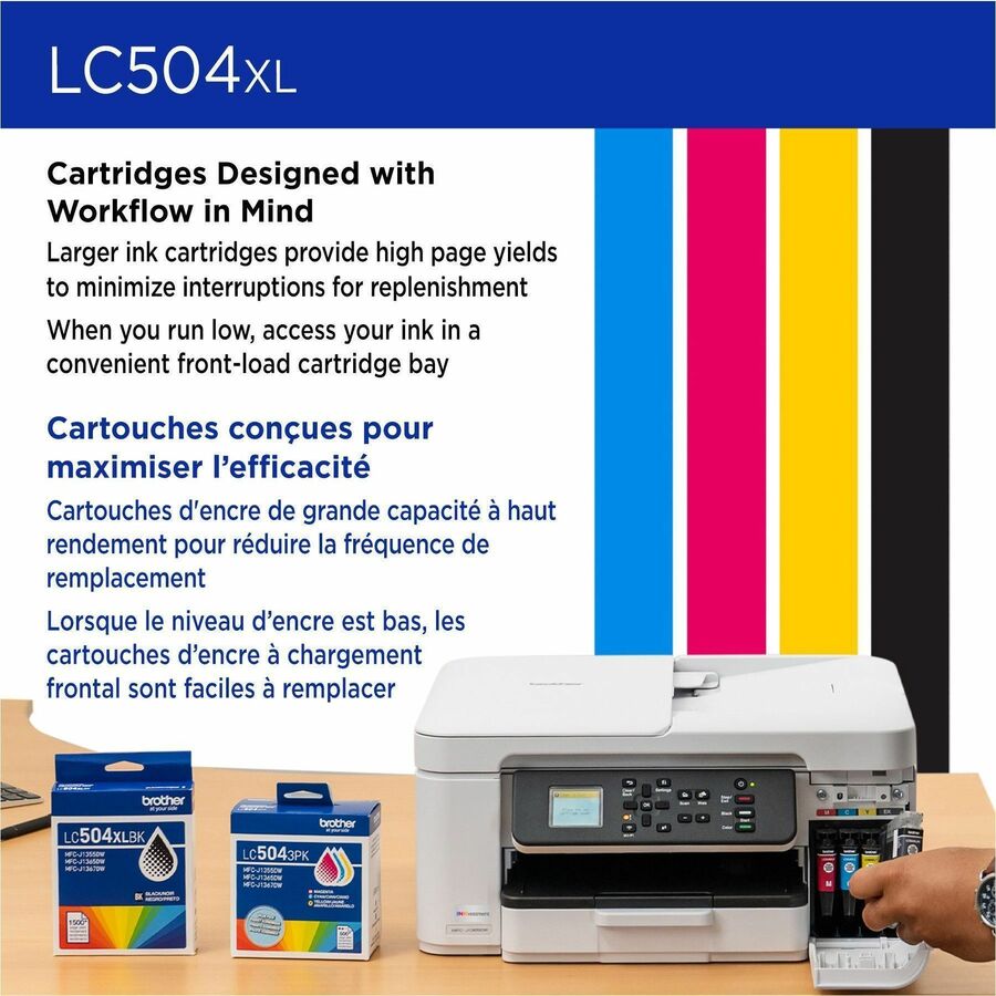 Brother LC504 Original High Yield Inkjet Ink Cartridge - Black - 1 Each