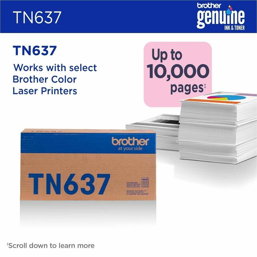 Brother TN637M Original Ultra High Yield Laser Toner Cartridge - Magenta - 1 Each