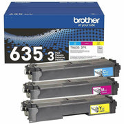 Brother TN635 Original Standard Yield Laser Toner Cartridge - Cyan, Magenta, Yellow - 3 / Pack