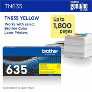 Brother TN635Y Original Standard Yield Laser Toner Cartridge - Yellow - 1 Each