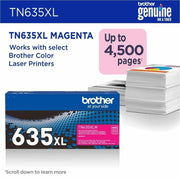 Brother TN635XLM Original High Yield Laser Toner Cartridge - Magenta - 1 Each