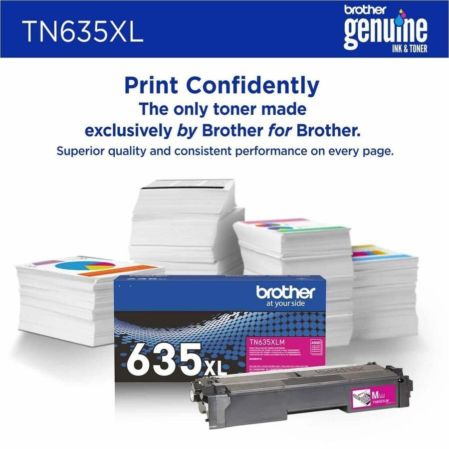 Brother TN635XLM Original High Yield Laser Toner Cartridge - Magenta - 1 Each