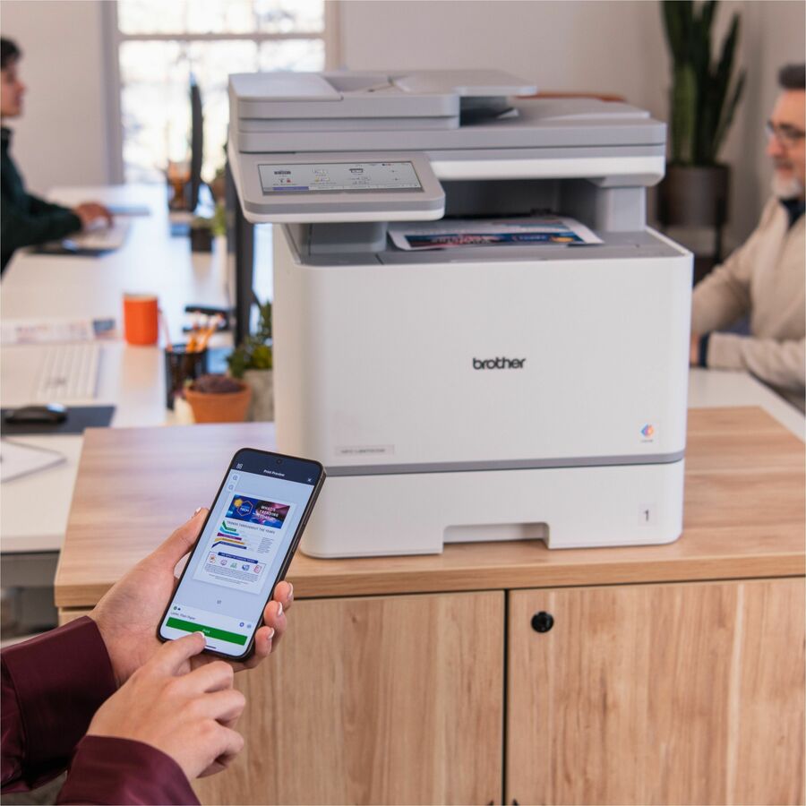 Copier/Printer/Scanner - 33 ppm Mono/33 ppm Color Print - 2400 x 600 dpi Print - Automatic Duplex Print - Gigabit Ethernet - Wireless LAN - Apple AirPrint, Mopria, Brother Mobile Connect, Wi-Fi Direct - USB