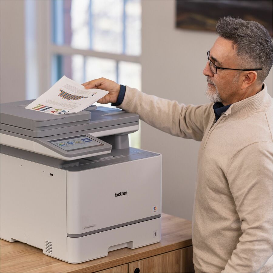 Copier/Printer/Scanner - 33 ppm Mono/33 ppm Color Print - 2400 x 600 dpi Print - Automatic Duplex Print - Gigabit Ethernet - Wireless LAN - Apple AirPrint, Mopria, Brother Mobile Connect, Wi-Fi Direct - USB