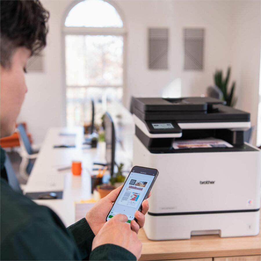 Copier/Printer/Scanner - 33 ppm Mono/33 ppm Color Print - 2400 x 600 dpi Print - Automatic Duplex Print - Gigabit Ethernet - Wireless LAN - Apple AirPrint, Mopria, Brother Mobile Connect, Wi-Fi Direct - USB