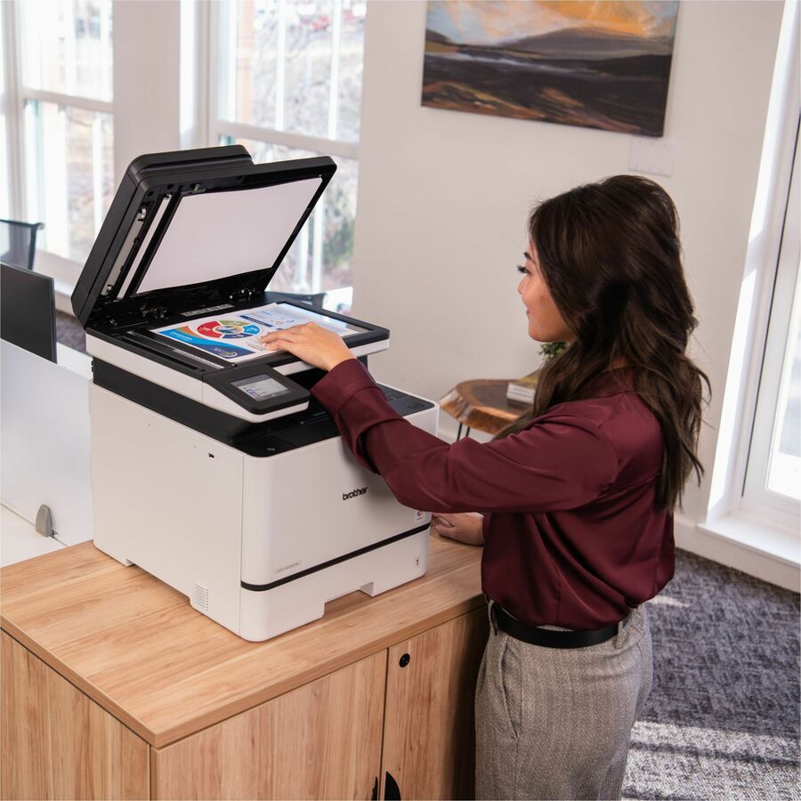 Copier/Printer/Scanner - 33 ppm Mono/33 ppm Color Print - 2400 x 600 dpi Print - Automatic Duplex Print - Gigabit Ethernet - Wireless LAN - Apple AirPrint, Mopria, Brother Mobile Connect, Wi-Fi Direct - USB