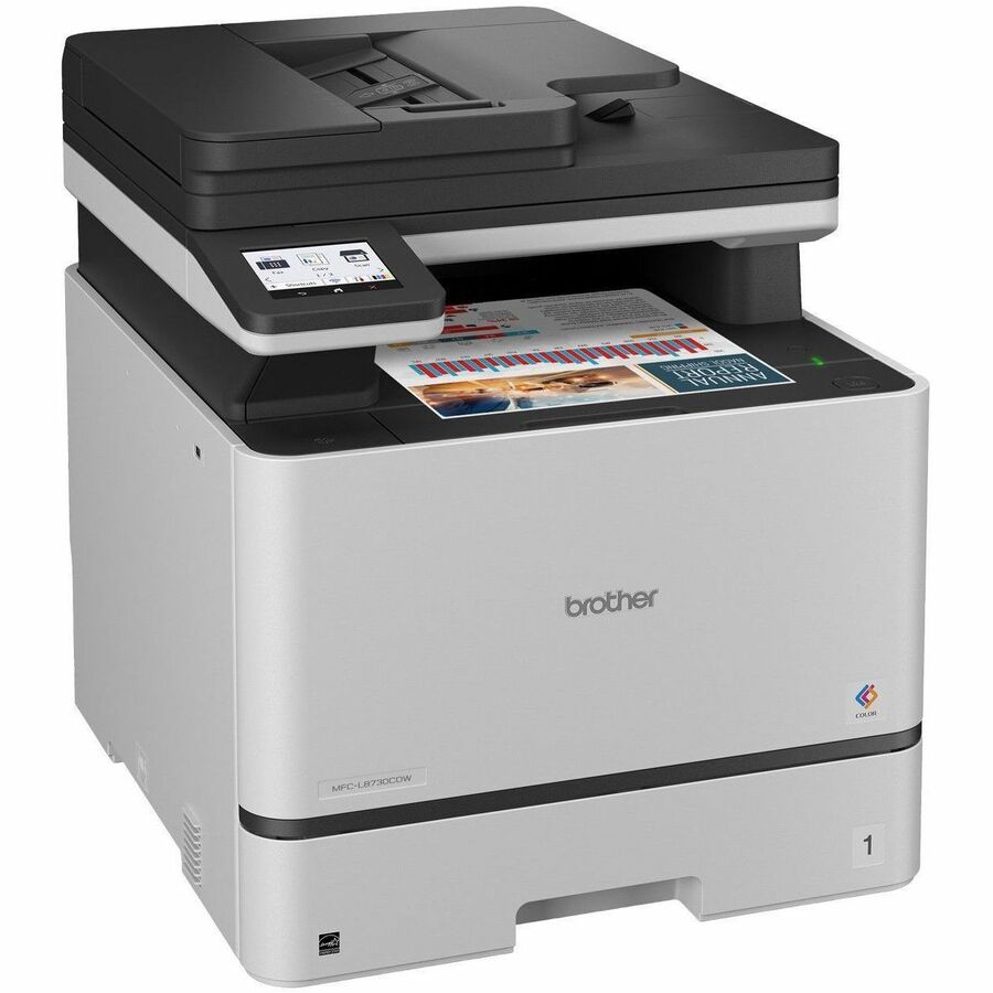 Copier/Printer/Scanner - 33 ppm Mono/33 ppm Color Print - 2400 x 600 dpi Print - Automatic Duplex Print - Gigabit Ethernet - Wireless LAN - Apple AirPrint, Mopria, Brother Mobile Connect, Wi-Fi Direct - USB