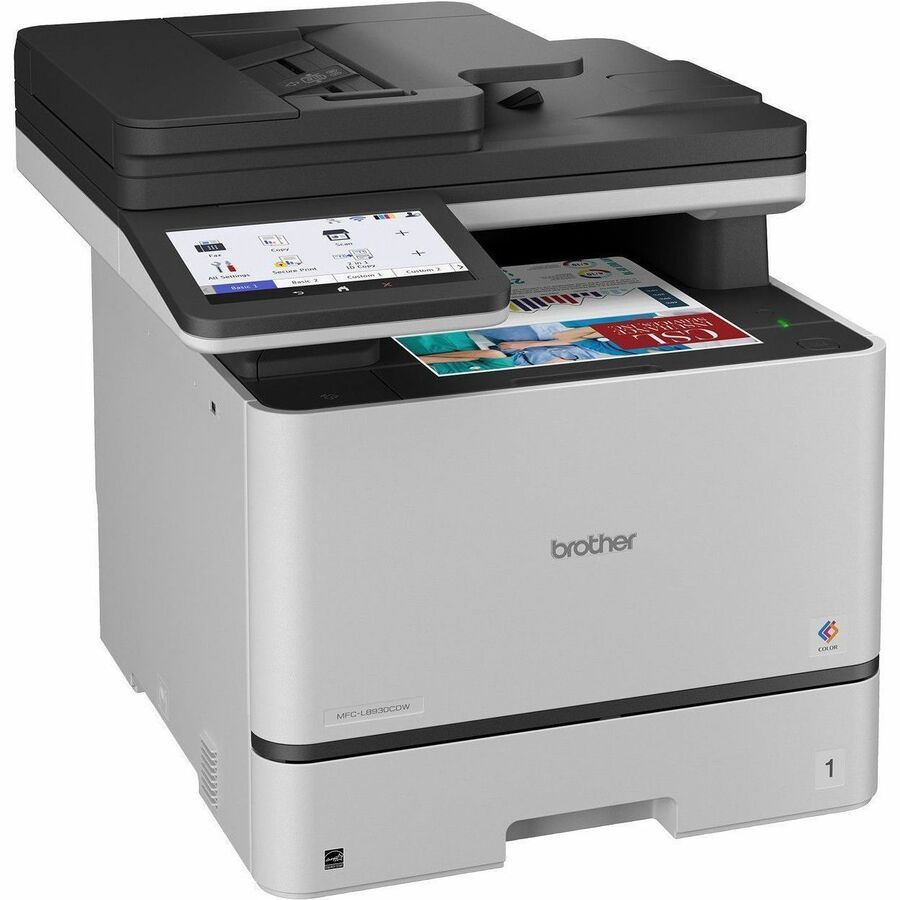 Copier/Printer/Scanner - 33 ppm Mono/33 ppm Color Print - 2400 x 600 dpi Print - Automatic Duplex Print - Gigabit Ethernet - Wireless LAN - Apple AirPrint, Mopria, Brother Mobile Connect, Wi-Fi Direct - USB