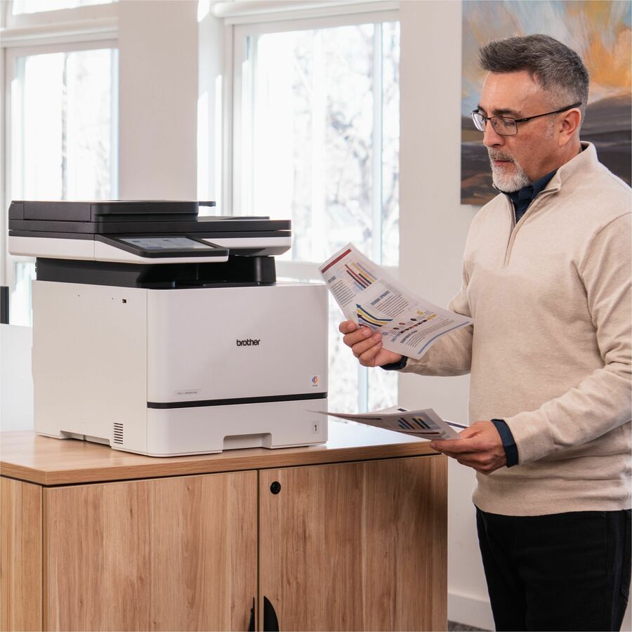 Copier/Printer/Scanner - 33 ppm Mono/33 ppm Color Print - 2400 x 600 dpi Print - Automatic Duplex Print - Gigabit Ethernet - Wireless LAN - Apple AirPrint, Mopria, Brother Mobile Connect, Wi-Fi Direct - USB