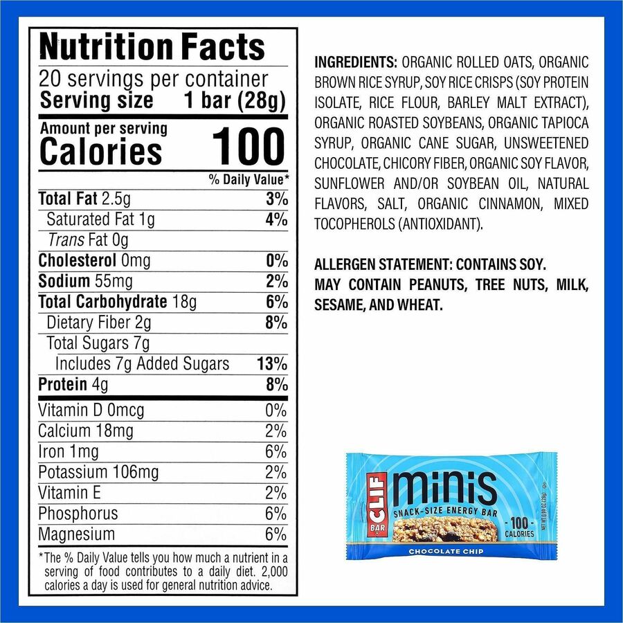 No High Fructose Corn Syrup, No Artificial Flavor - Chocolate Chip - 20/Box - 1 / Carton