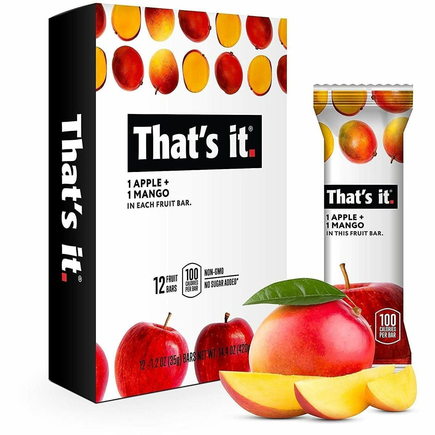 Allergen-free, Soy-free, Gluten-free - Apple, Mango - 12/Bag - 1 Carton