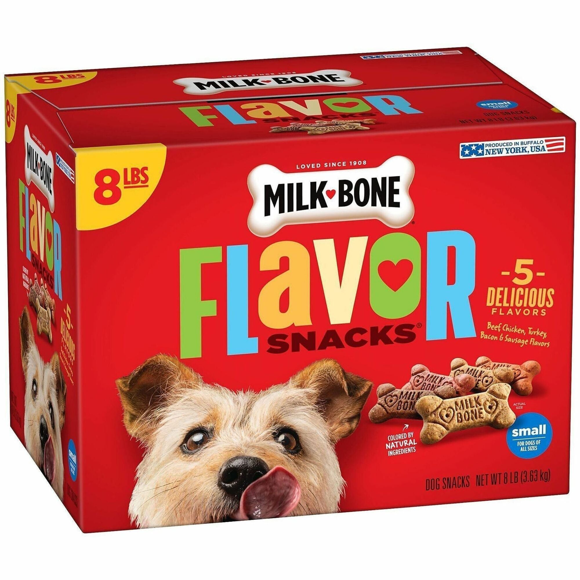 For Dog - Biscuits - Meat - Bacon, Sausage, Chicken, Turkey, Beef Flavor - 370 Treat Quantity - 8 lb