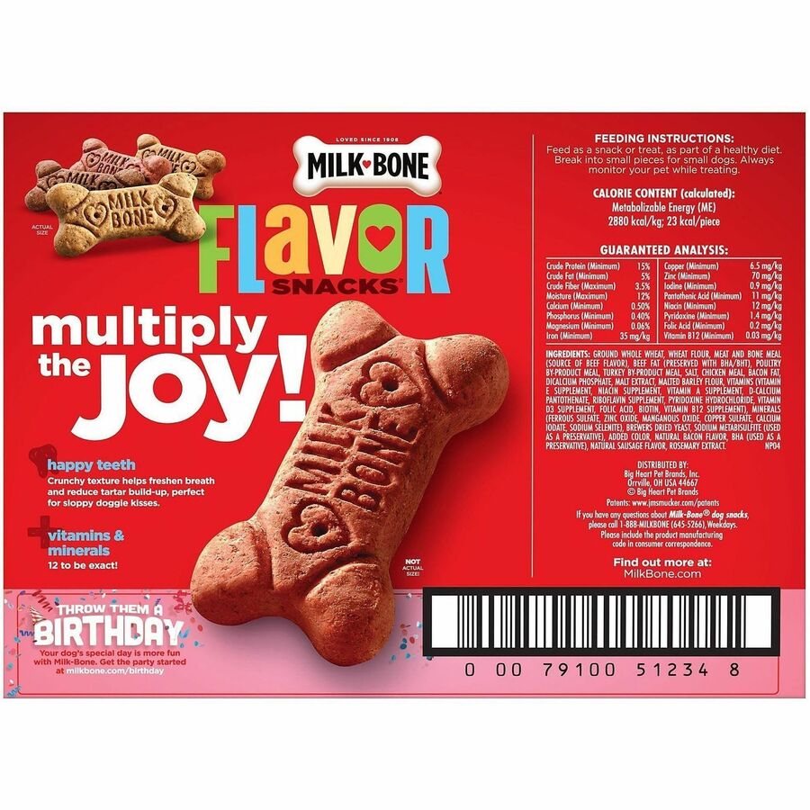 For Dog - Biscuits - Meat - Bacon, Sausage, Chicken, Turkey, Beef Flavor - 370 Treat Quantity - 8 lb