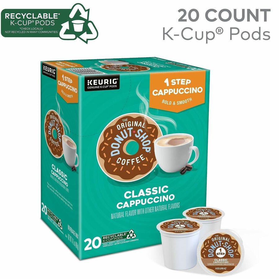 Dark - 0.7 oz - 20 K-Cup - K-Cup - Cappuccino, Classic - Kosher - 4 / Carton
