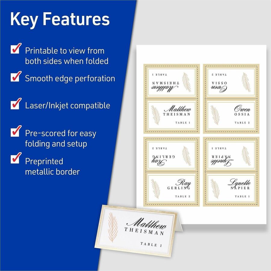 Avery Tent Card
