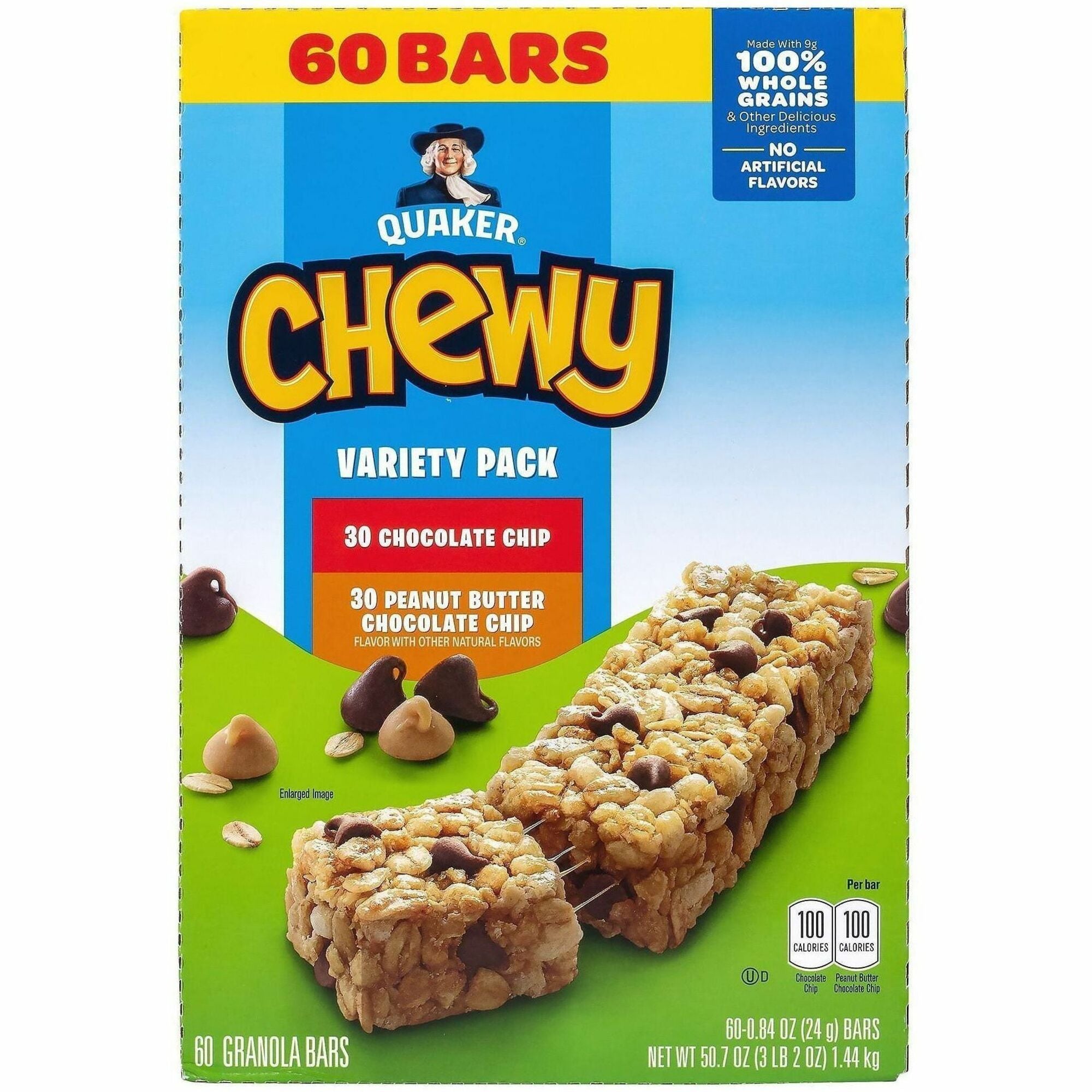 Individually Wrapped, Trans Fat Free - Peanut Butter, Chocolate Chip, Dark Chocolate Chunk - 0.84 oz - 60/Bag - 1 / Carton