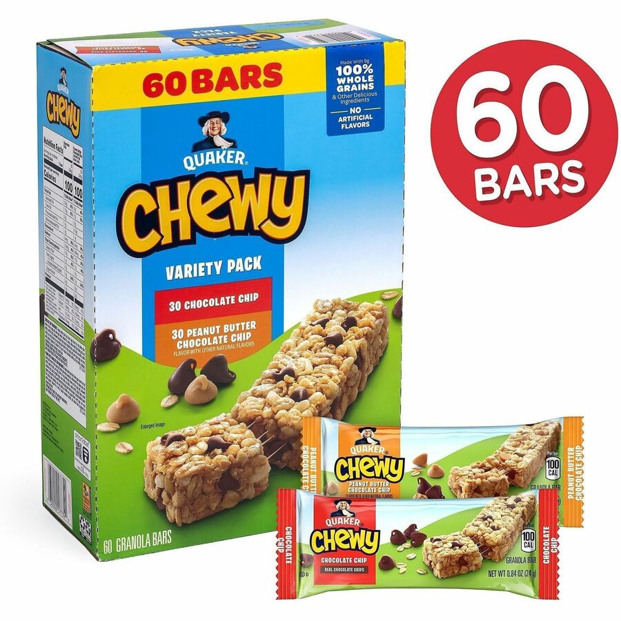 Individually Wrapped, Trans Fat Free - Peanut Butter, Chocolate Chip, Dark Chocolate Chunk - 0.84 oz - 60/Bag - 1 / Carton