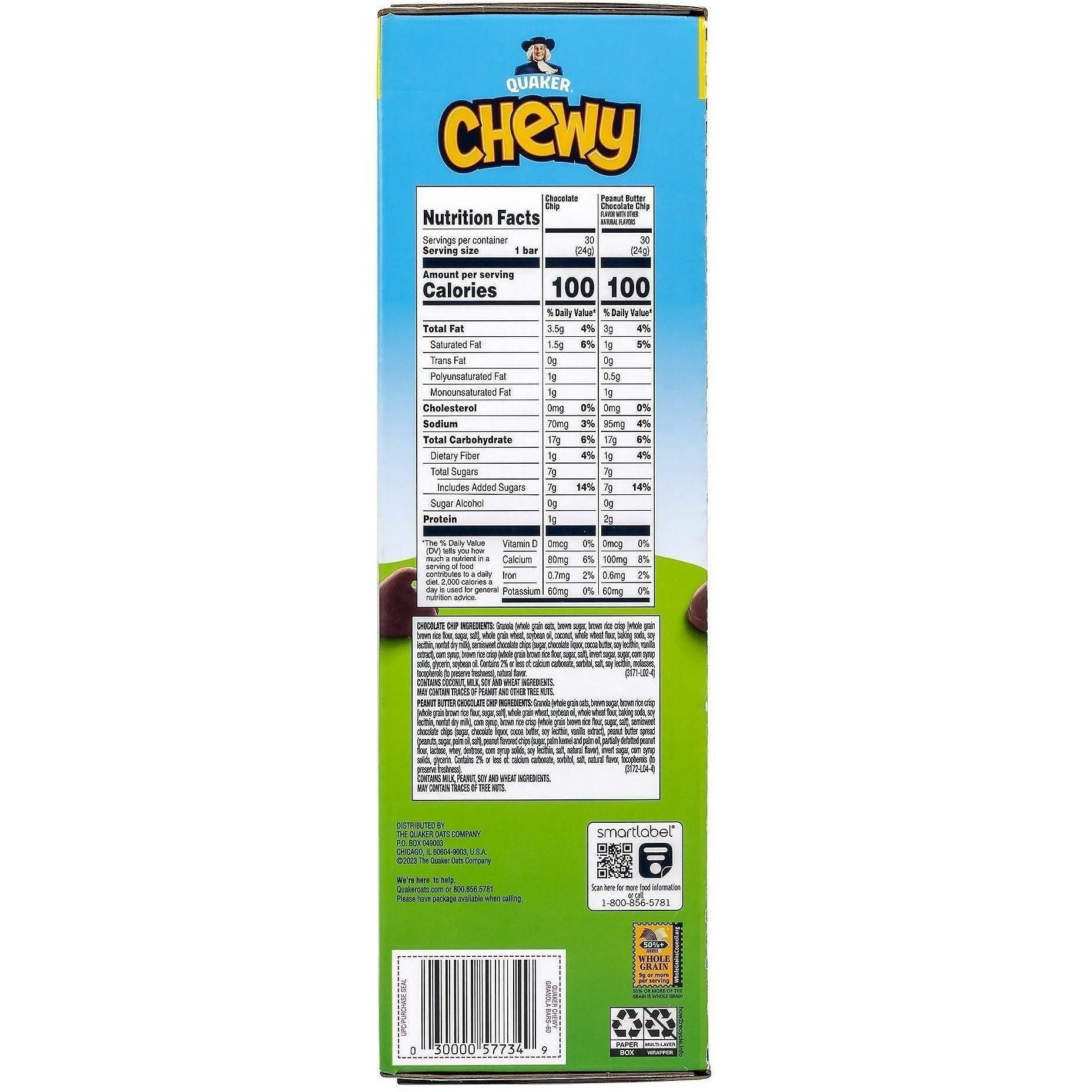 Individually Wrapped, Trans Fat Free - Peanut Butter, Chocolate Chip, Dark Chocolate Chunk - 0.84 oz - 60/Bag - 1 / Carton